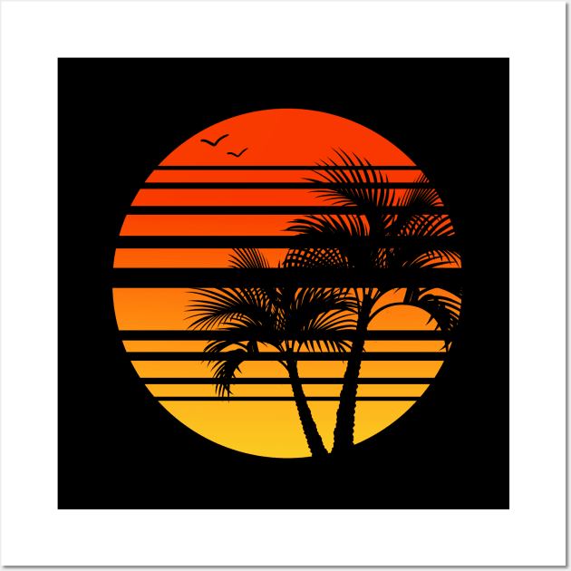 Synthwave - Vaporwave - California - Florida - 80s - Orange & Yellow Wall Art by Anoncactusart